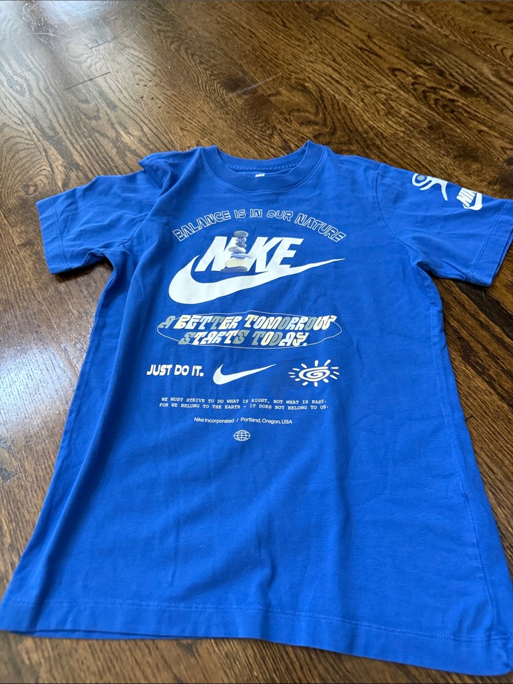 Nike Blue Graphic Logo Tee for Kids
